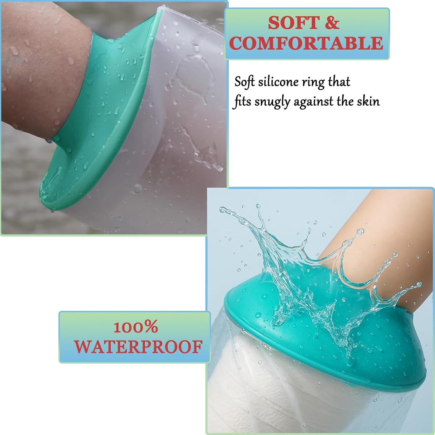 Waterproof Leg Cast Cover for Shower, Reusable Adult Plaster Protector, Elastic Shower Cover image number 1