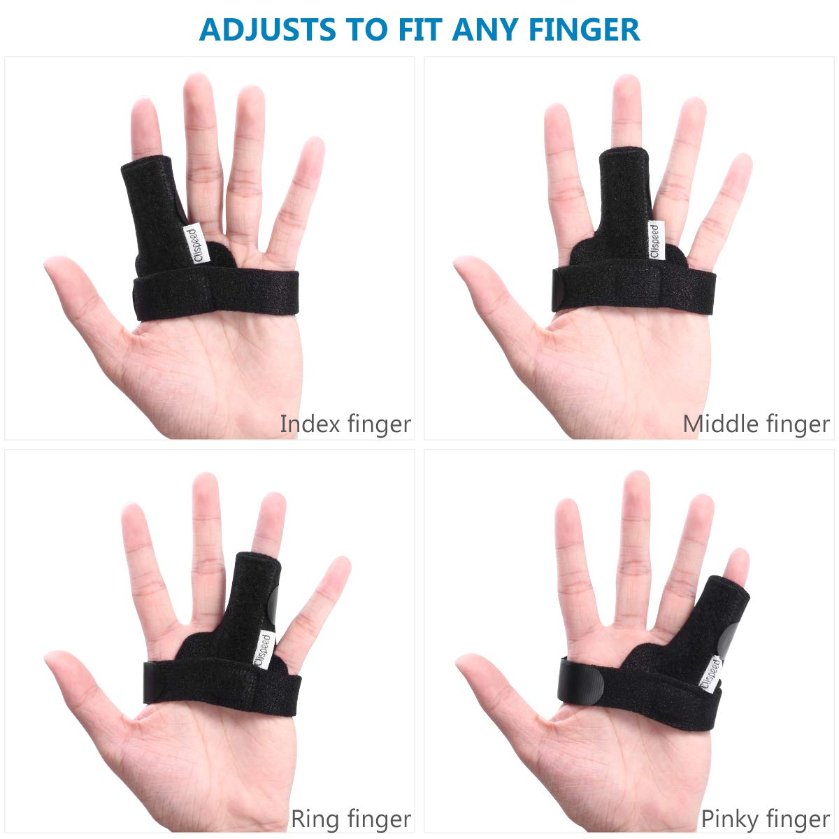 Splint Built-In Aluminium Support Adjustable Brace for (Black) image number 2