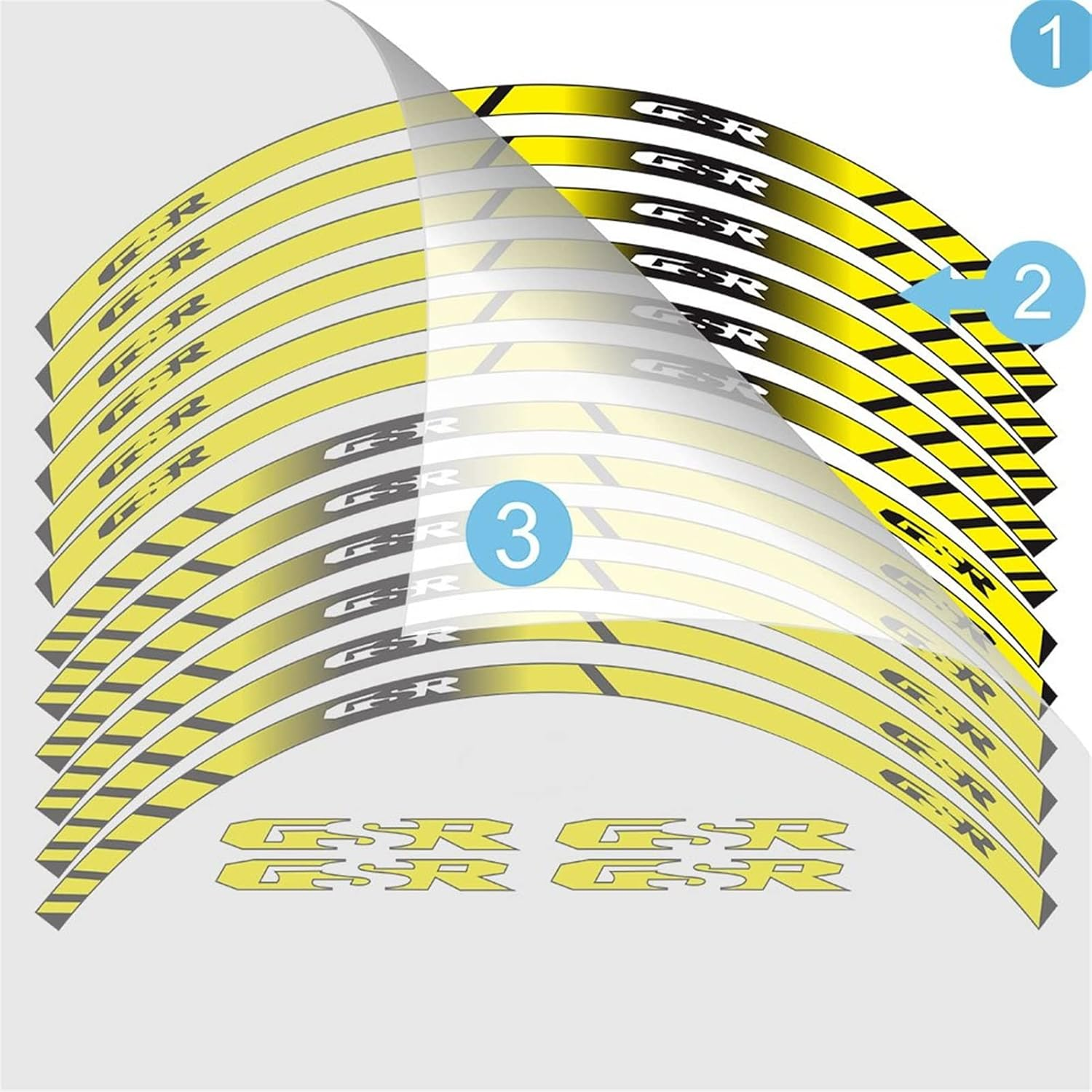 Stickers Motorcycle Rim Stickers Rim Edge Sticker Rim Edge Stripes Reflective Decals Logo Accessories for Yamaha (Color : 10Inchblue) image number 2