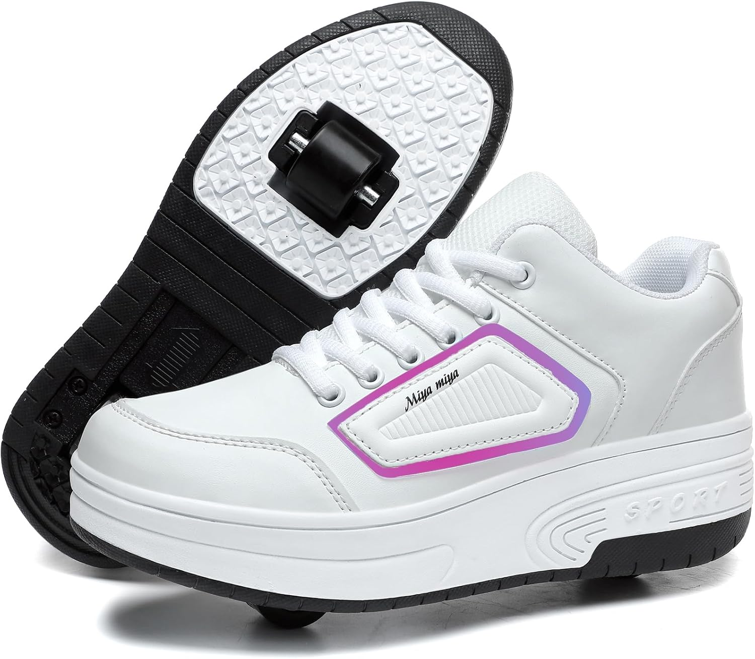 GIMKOUNN Roller Shoes Boys Girls Roller Skate Shoes Sneakers with Wheels for Kids Women Wheeled Footwear Retractable Breatheable Shoes Beginner Exercise Skates Birthday Gifts Christmas