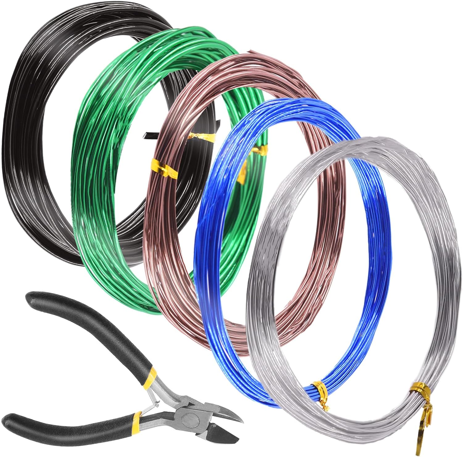 6Pcs 5 Colors Bonsai Training Wire with Wire Cutter Kit, Anodized Aluminum Bonsai Wire Tools for Holding Bonsai Plant Branches Small Trunks - 82 Feet 0.8MM 1.0MM 1.5MM 2.0MM 3.0MM image number 1