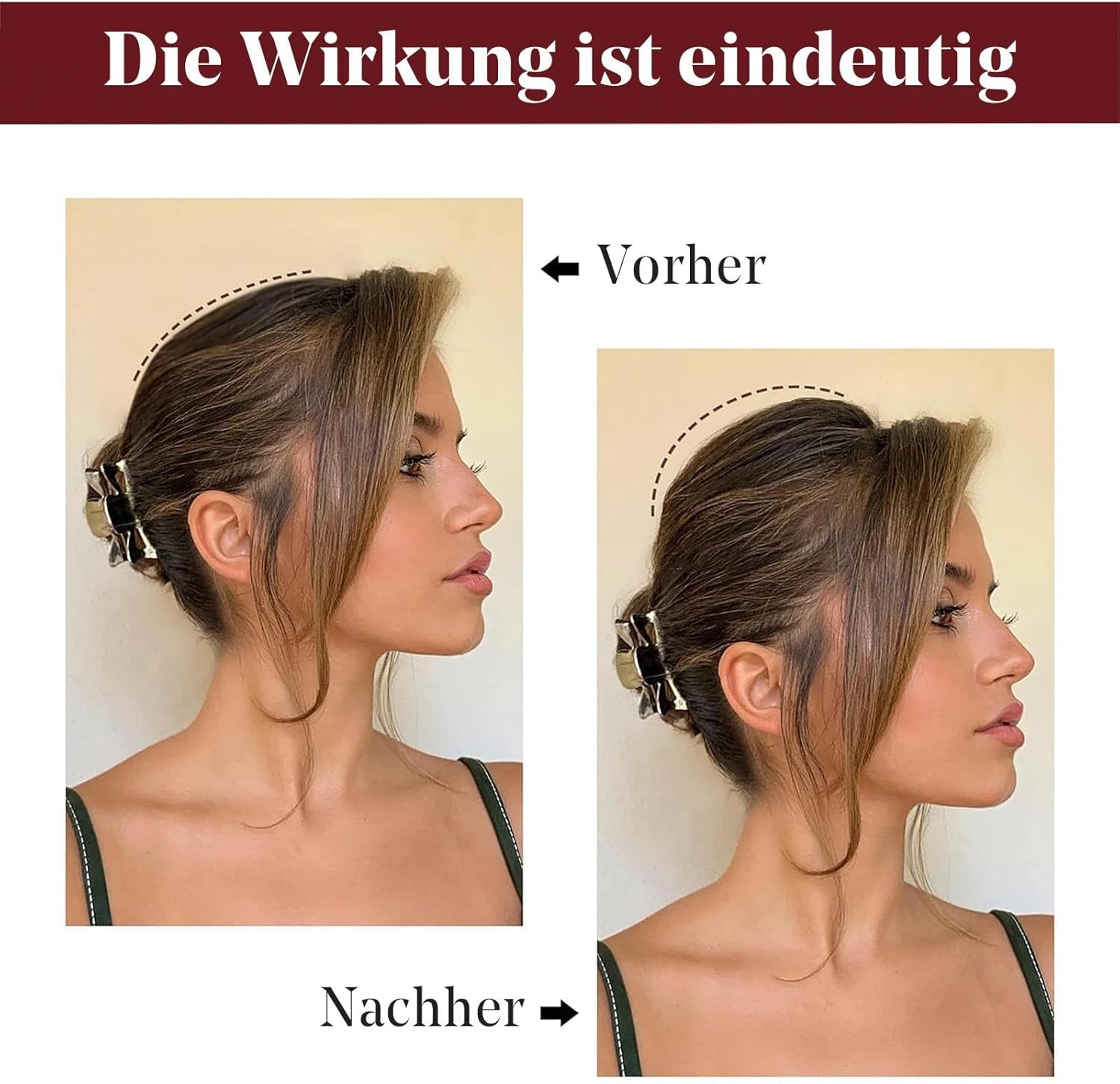 2 X Volume Hair Clips Hair Pad Tool Brown Volume Hair Bump up Clip Hair Accessory image number 2