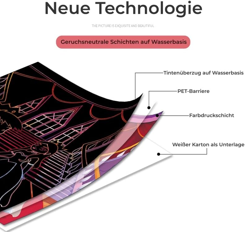 Scratch Picture Set for Children: 9 Scratching Motifs with Great Colour Effects, Various Themes Such as Animal World, Unicorns, Pirates, Dinosaurs, Mermaids (Fairy Tale and Wizardess) image number 3