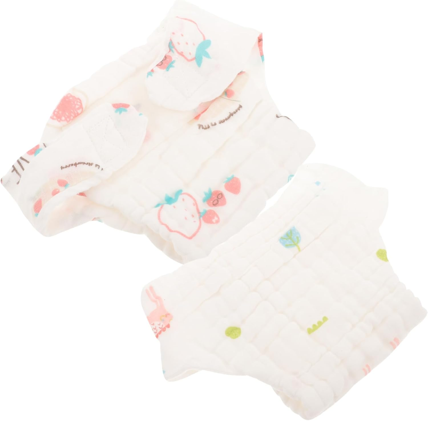 VICASKY Washable Cotton Gauze Diaper Pants for Newborn Infant Girl 2 Pack Reusable Nappies Absorbent and Comfortable Random Style image number 6