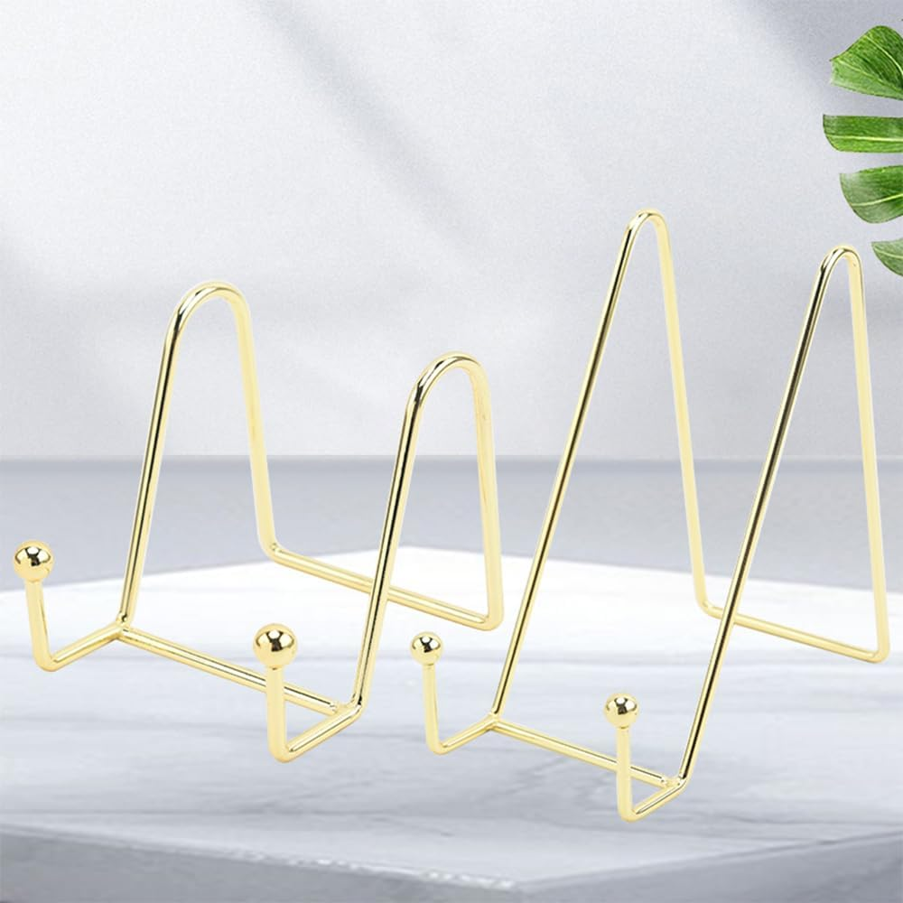 2 Pcs Metal Square Wire Easel Stand, Plate Holder Display Stands, Picture Frame Stands for Display Photos, Decorative Platter, Book and Table Top Arts image number 3