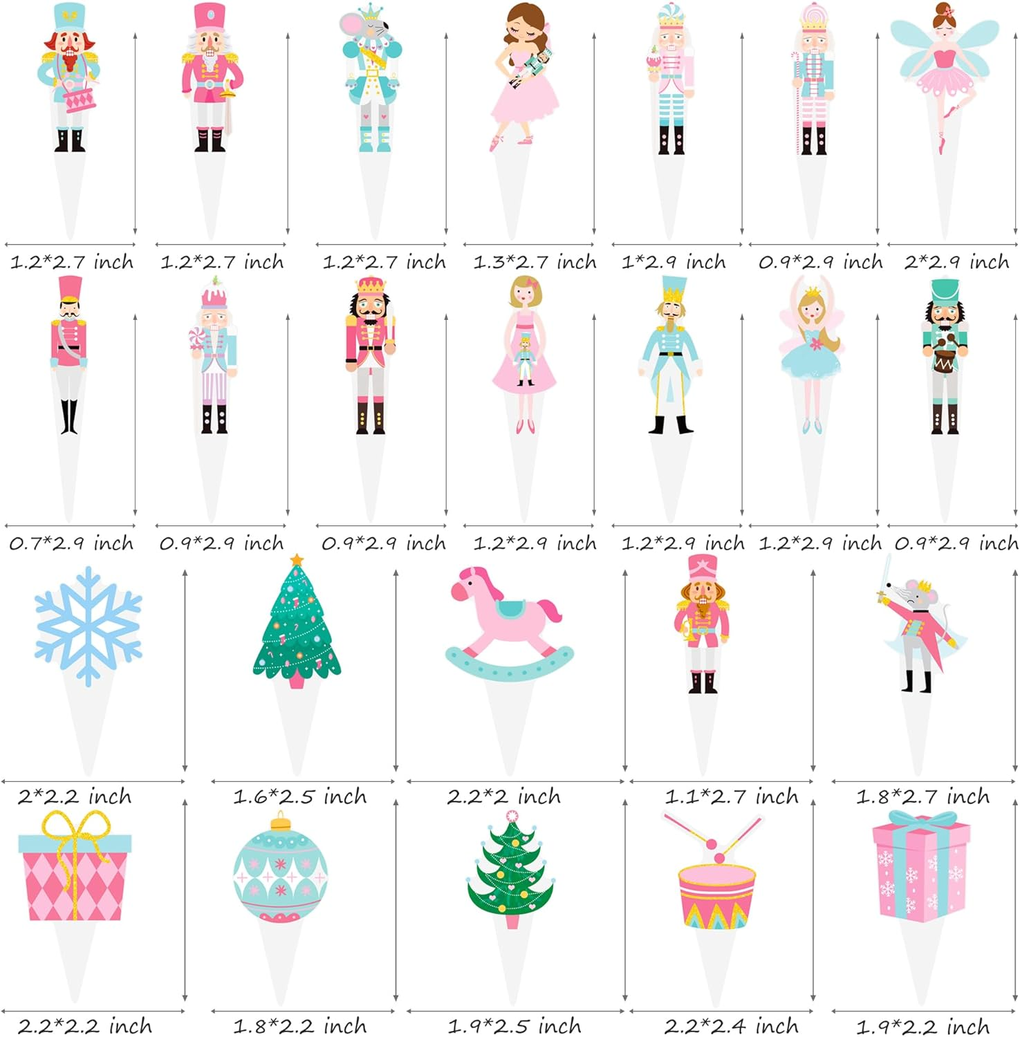 Nutcracker Party Cupcake Decorations 48Pcs Nutcracker Christmas Cupcake Toppers Nutcracker Party Cupcake Picks Christmas Ballet Theme Cake Topper for Winter Holiday Party Dessert Supplies image number 6