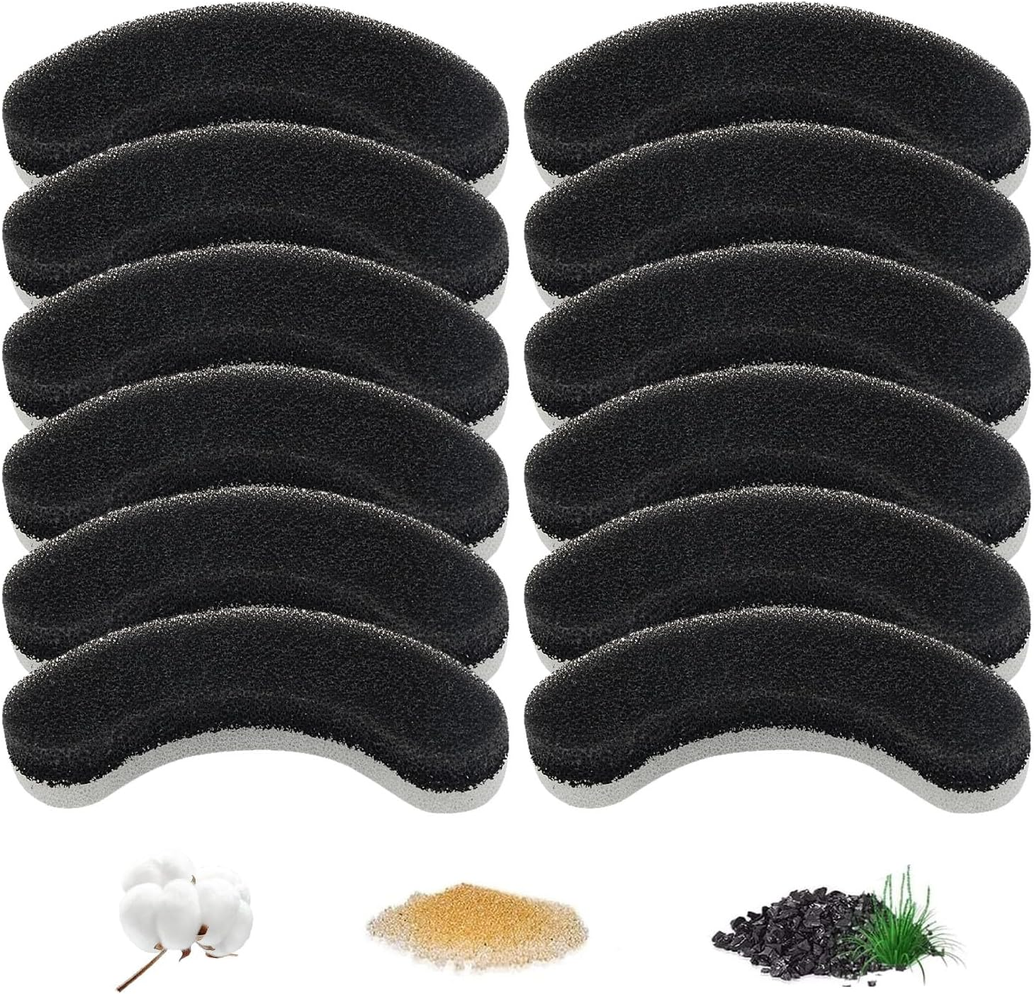 ANBOO Replacement Filter for Drinking Fountain, Pack of 12 Cat Fountain Filters for WF050TP Cat Fountain and &lrm;HA-CH-PE1 Cat Drinking Fountain Replacement Filter with Resin and Activated Carbon For image number 3