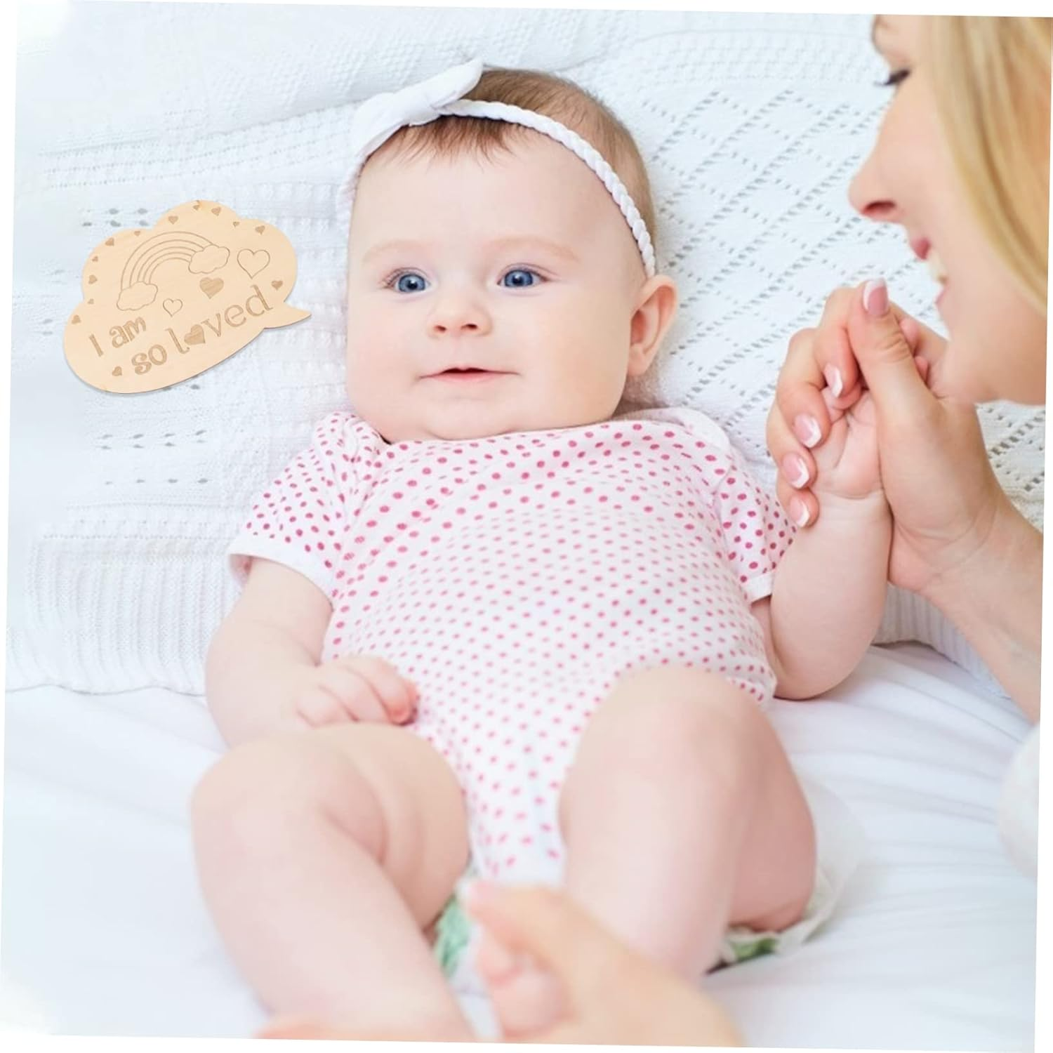 Boy Girl Milestone Wood Cards Double-Sided Photo Prop Natural Grain Monthly Birth Announcements image number 3