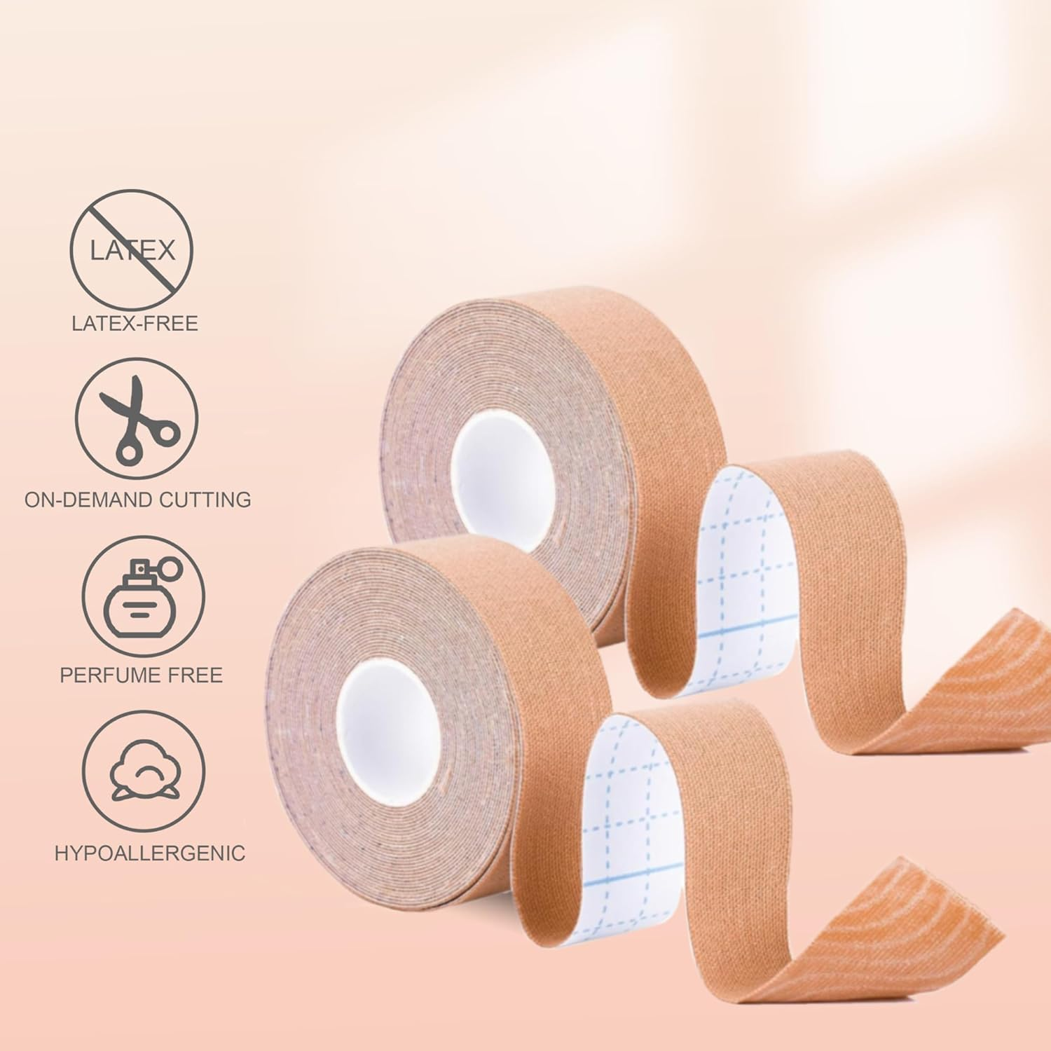 Face Tape, Facial Myofascial Lift Tape, anti Wrinkle Patches for Fine Lines, Crow'S Feet, Sagging Skin, Non-Invasive Natural Wrinkle Reduction Smoothing Patches - 2 Rolls 2.5Cm*5M image number 3