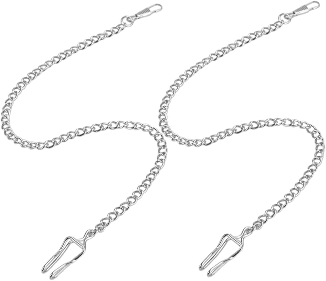 SAFIGLE 2Pcs Men Vest Pocket Watch Chain Keychains Key Pocket Watch Charm Pendant Belt Chain Jewelry Parts Wallet Eyeglasses Holder image number 4