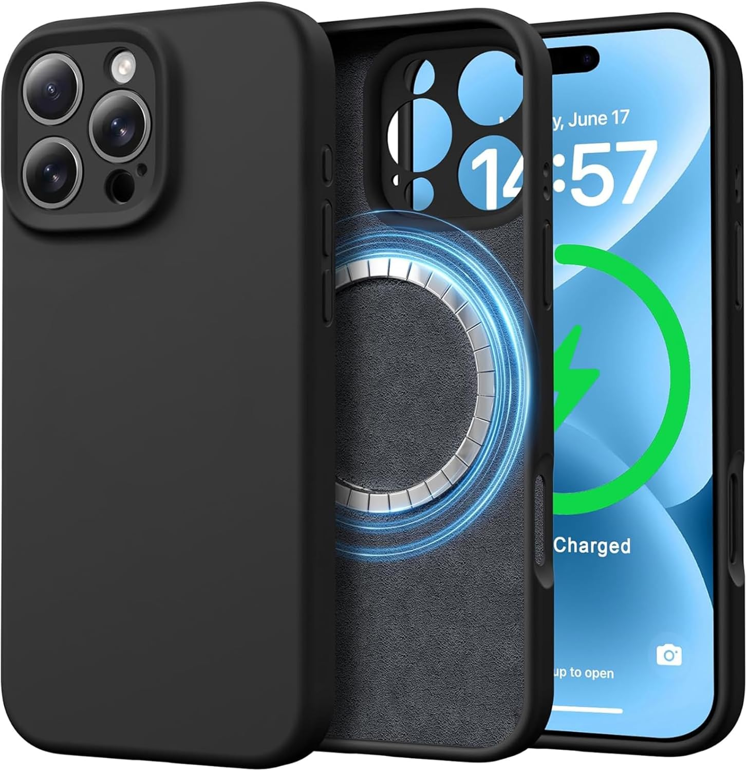 RUNGOS for Iphone 17 Pro Case Magsafe [Hidden Built-In Magnet] (Natural Liquid Silicone & Silky Touch) [10Ft Mil-Grade Shockproof] Soft Microfiber Lining Cover for Iphone 17 Pro Phone Case 6.3'' 2025