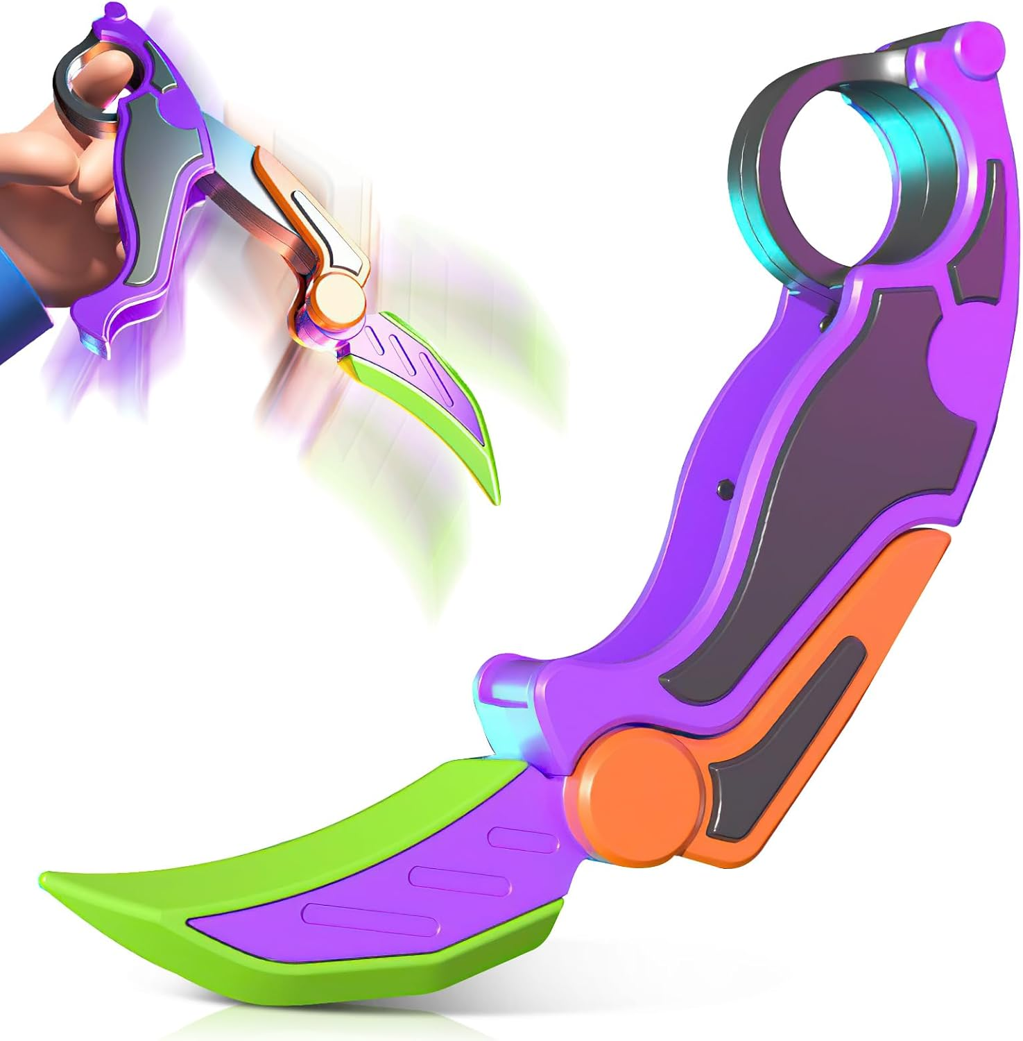 3D Printed Gravity Claw Fidget Toys Adults, 3D Printed Carrot Fidget Toys Butterfly Plastic Trainer with Rubber Tip, Anxiety Stress Relief Fidget Sensory Toys for Kids with Autism, ADHD, ADD (Purple) image number 4