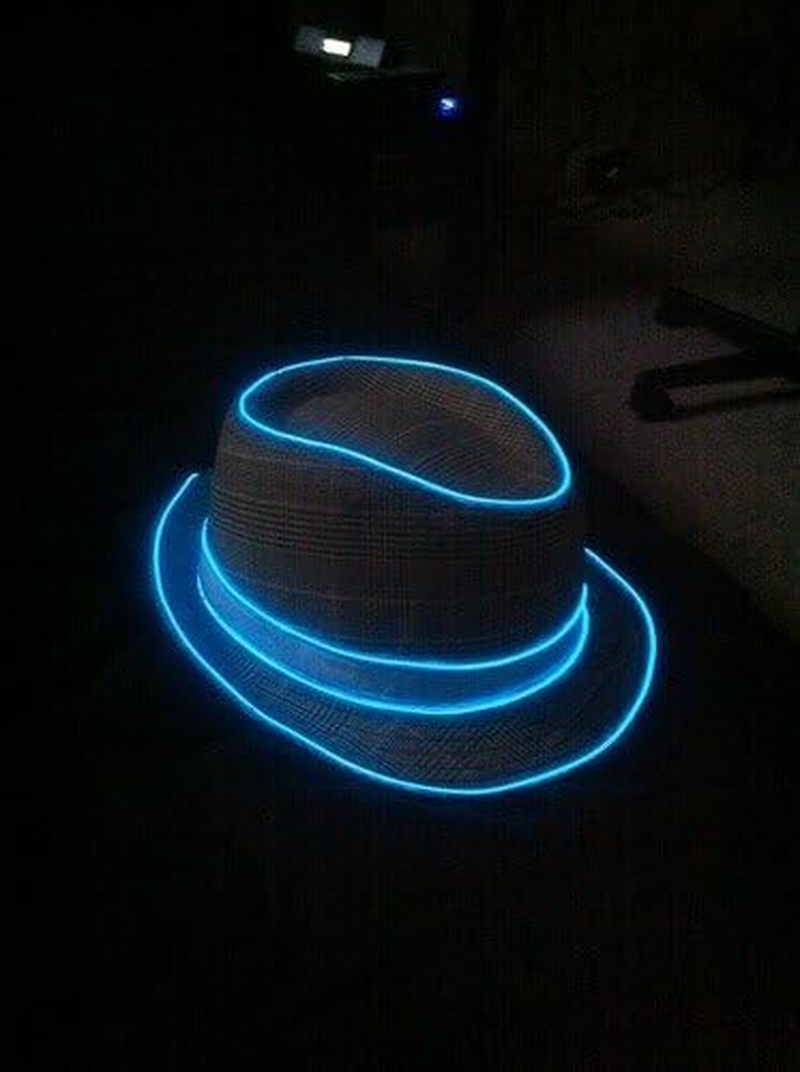 TDLTEK 4 Pack 15Ft Neon Glowing Strobing Electroluminescent Wire/El Wire(Blue, Green, Red, White) + 3 Modes Battery Controllers image number 3