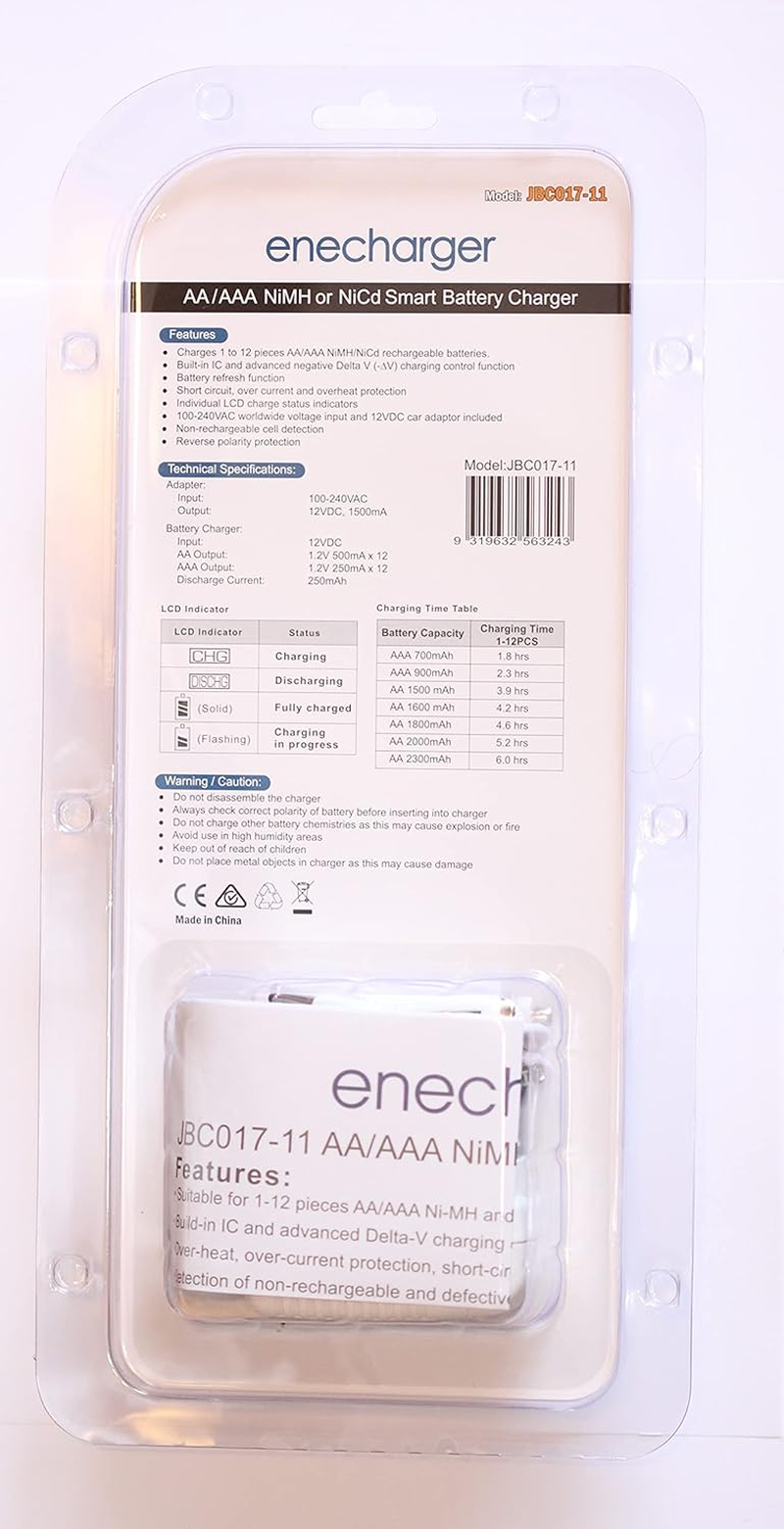 Enecharger 12-240V 12 Slot AA/AAA NICD & NIMH Battery Charger image number 1