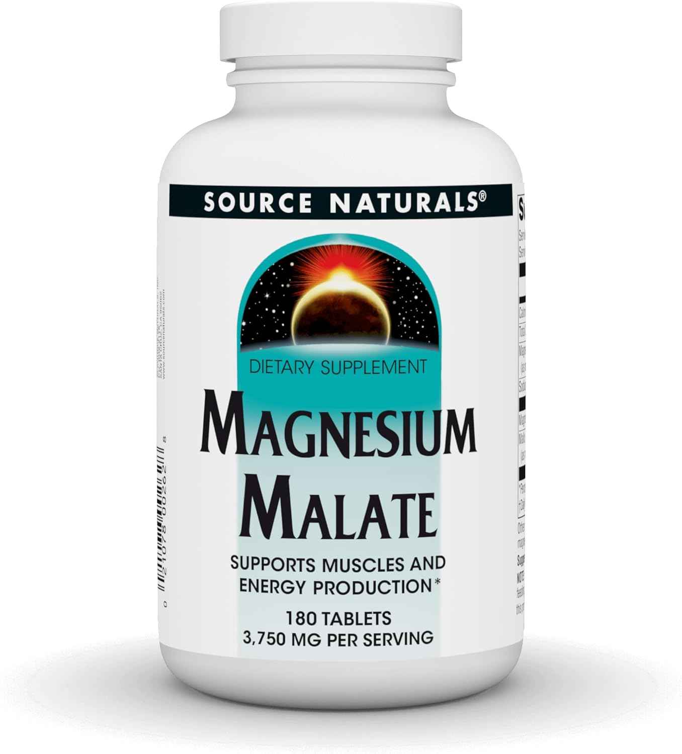 Source Naturals Magnesium Malate 1250 Mg per Serving Essential Magnesium Malic Acid Supplement - 180 Tablets