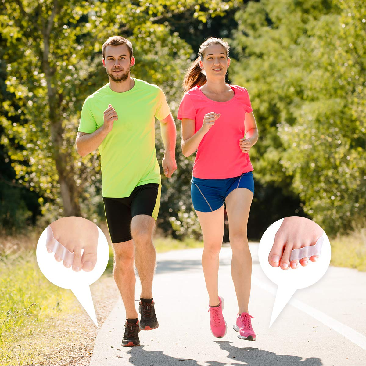 Aznrszy Toe Spacers, Pinky Toe Separators Straightener with 3 Loops for Curled Toes/Overlapping Toes/Foot Pain/Bunion Corrector and Bunion Relief for Men Women, 6 Pcs/ 3 Pairs