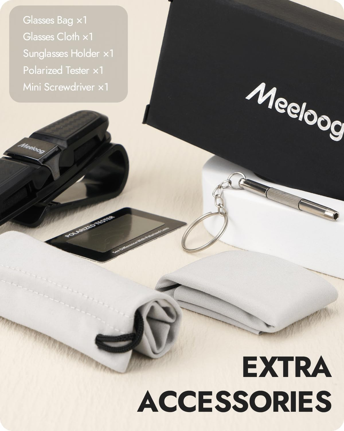 Meeloog Large Polarized Fit over Glasses Sunglasses for Women Men, Oversized Trendy Square Shades for Driving Riding MST0110