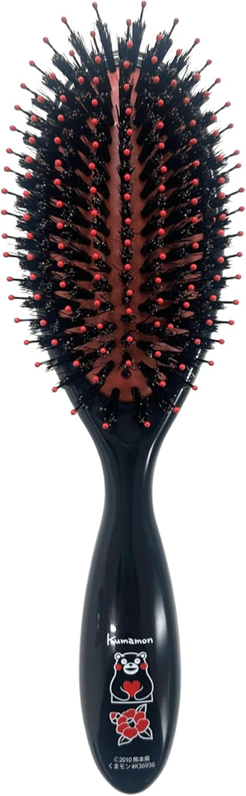 Bess Industry 75345 Hairdresser'S Attention Cushion Brush, Camellia, Kumamon Illustration, Made in Japan, Nylon and Natural Hair Mixing Brush, Hairbrush, Haircomb, Comb, Comb, Beauty Countermeasure image number 1