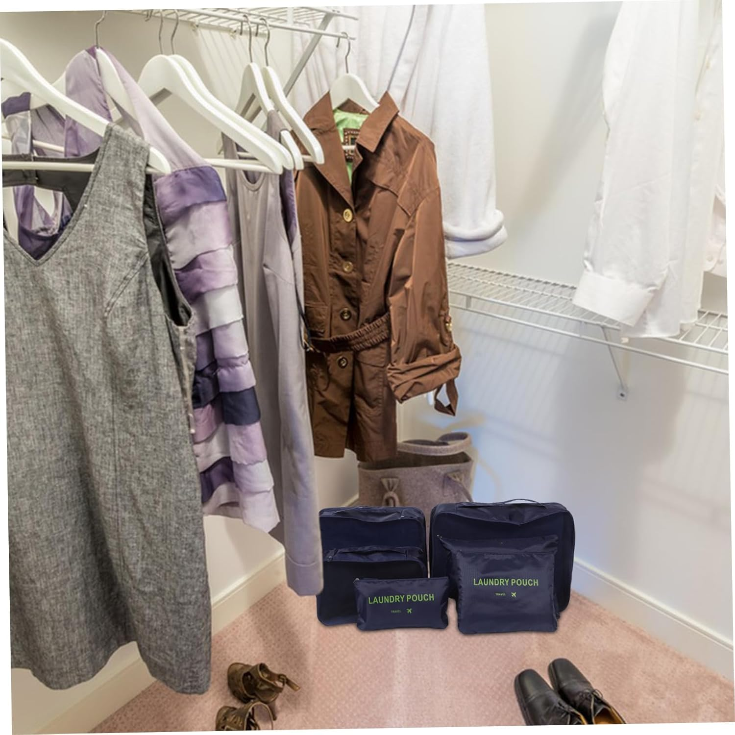 GLSTOY 6Pcs Packing Cubes Suitcase Organizer Bags Travel Accessories Luggage Organiser Space Saving Sections Moisture Resistant Material image number 2