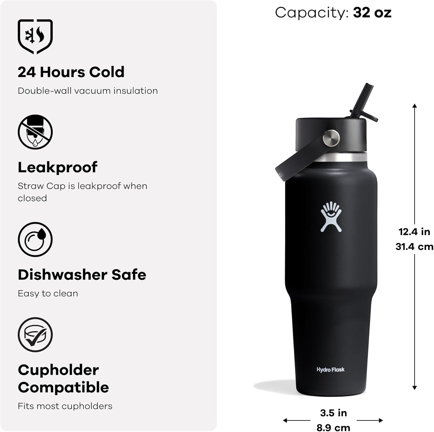 32 OZ Wide Flex Straw Travel Bottle Agave image number 2