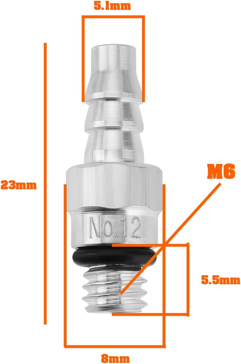 Be in Your Mind 4PCS Bicycle Hydraulic Disc Brake Connector Compatible with TRP Compatible with Tektro Compatible with Magura M6 23X8Mm Used to Fill Hydraulic Bicycle Brakes image number 2