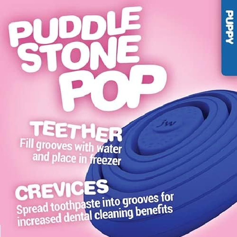 JW Puddle Stone POP Small Dog and Puppy Teether Toy, BPA Free, Blue image number 1