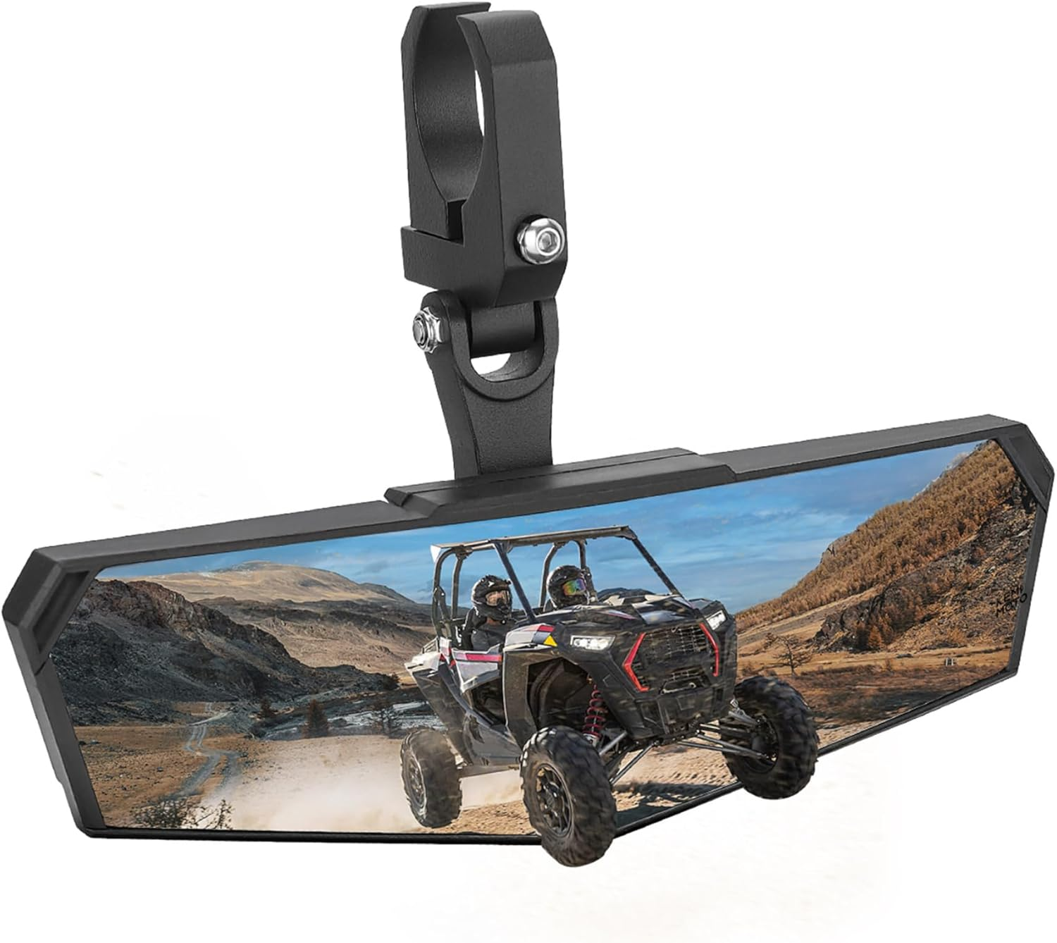 KEMIMOTO UTV Rear View Mirror, SXS UTV Mirror Clear View with 1.5-2 Inch 360&deg; Adjustable Low Profile Aluminum Clamp Compatible with Polaris RZR 1000 Pioneer Talon Kawasaki KRX Mule Can Am X3 Zforce image number 2
