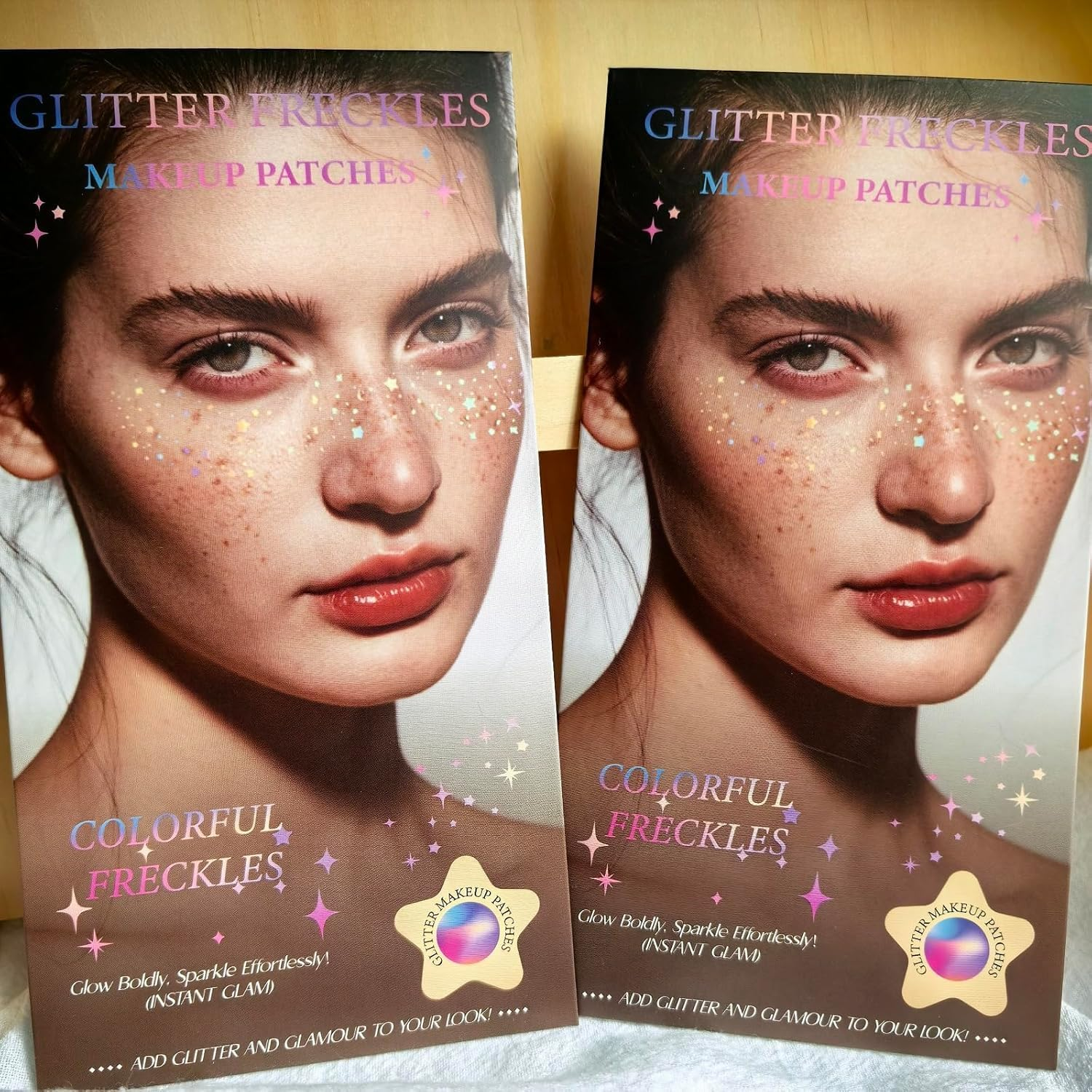 WANXTY Glitter Freckles, Holographic Face and Body Glitter Tattoo Sparkle for Women Gold Glow Cosmetic Star Makeup Accessories for Festival Rave (Holographic) (Blue) image number 3