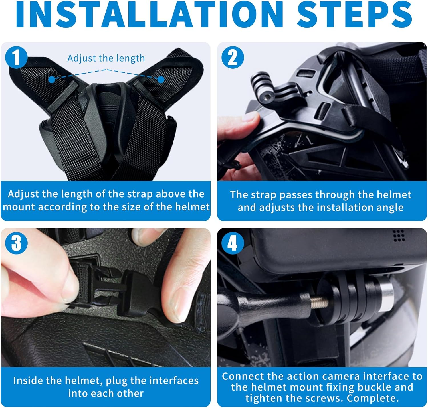 Bestoct Motorcycle Helmet Chin Strap Mount for Gopro Hero 13/12/11/10/9/8/7/6/5 Black,Dji Osmo Action 5Pro/4/3,Dirt Bike Holder Accessories Compatible with Insta360 X5/X4/X3/Acepro/Acepro2,Akaso,Sjcam image number 5