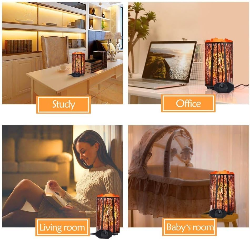 Himalayan Salt Lamp, Salt Rock Lamp Natural Night Light in Forest Design Metal Basket with Dimmer Switch, 25Watt Bulbs & ETL Cord image number 1