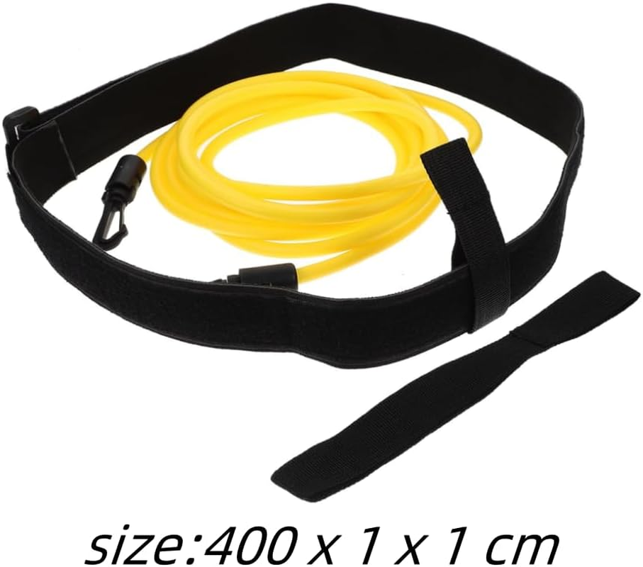 GYWHOOFT 4 M Swim Belt, Swimming Tether for Pool,Swimming Trainer Swim Tether Belt Swim Training Leash Swim Resistance Tether Pool Harness Pool Equipment Bungee Cord Resistance Bands