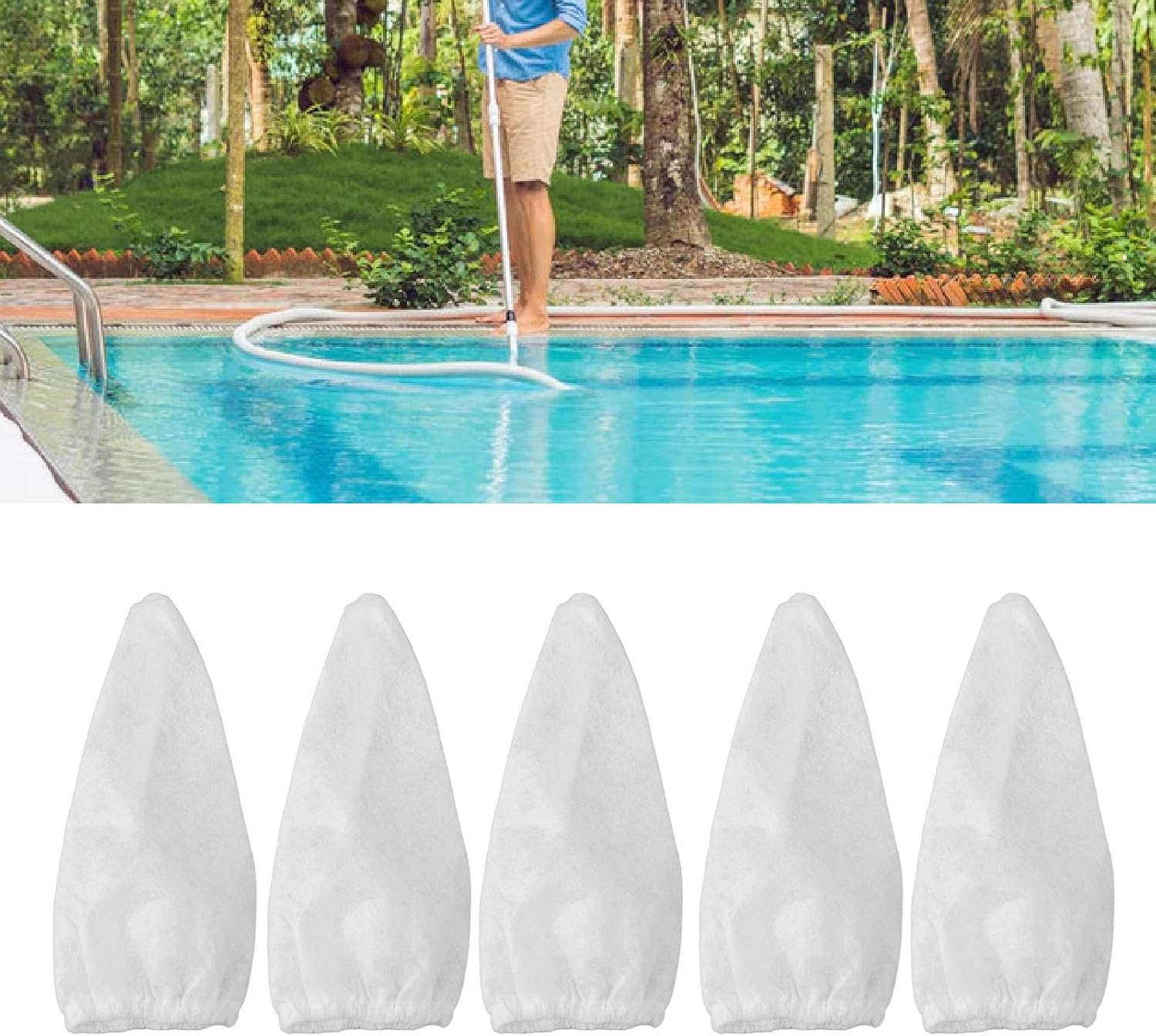 5PCS Pool Vacuum Filter Bag, Pool Vacuum Cleaner Filter Bag, Pool Blaster Filter for Vacuum Cleaner Accessories