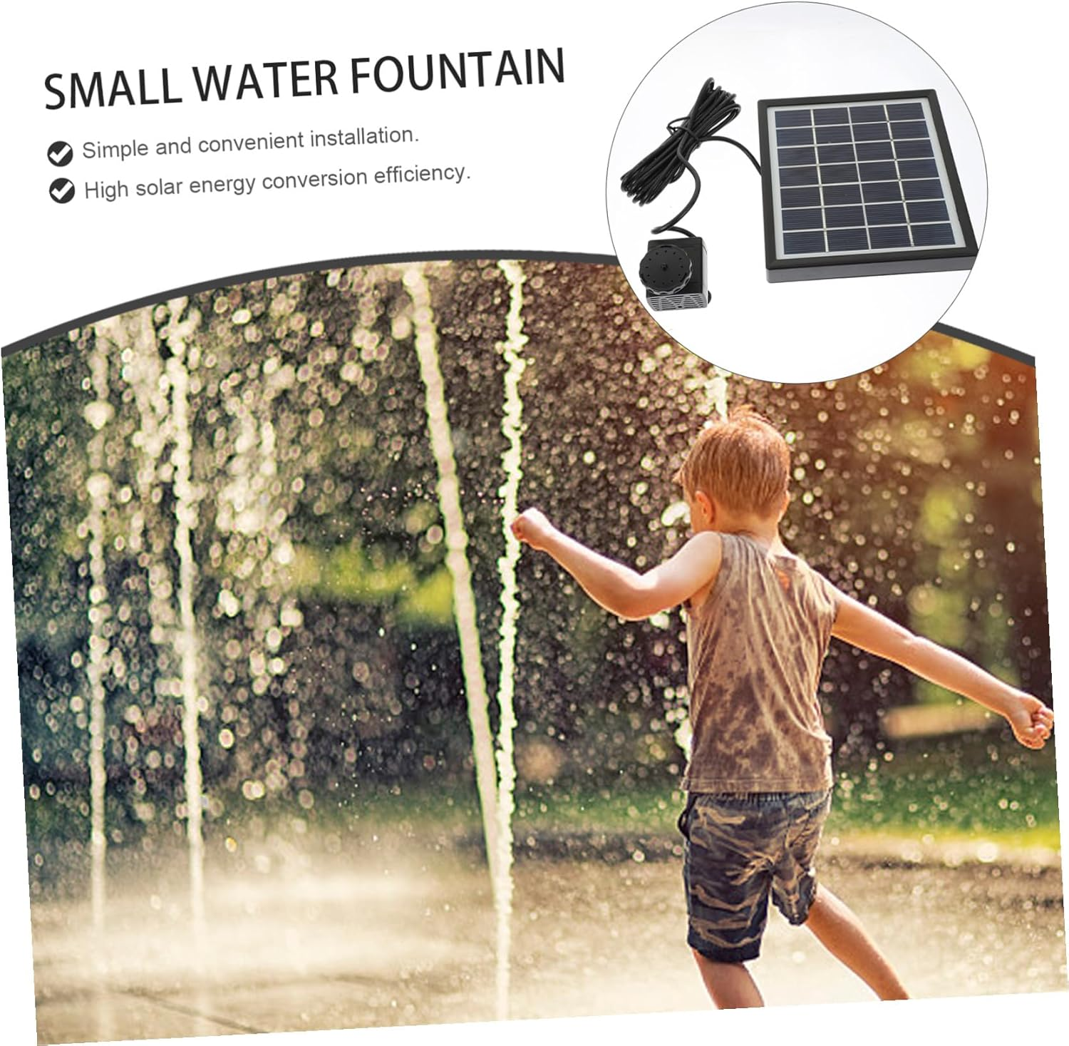 Angoily Solar-Powered Fountain Pump for Garden Small Pool Water Feature Outdoor Bird Bath Decor with Floating Design image number 6