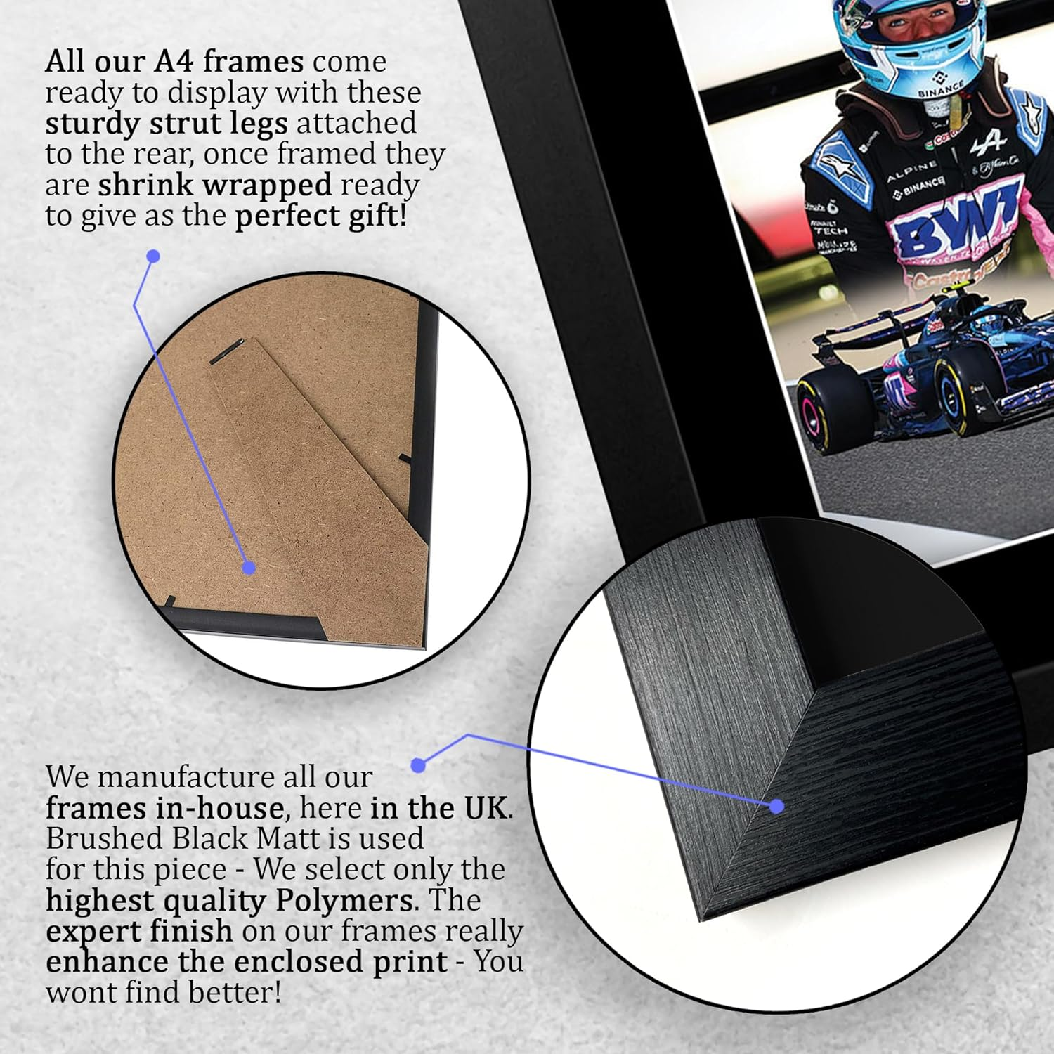 HWC Trading FR A4 Pierre Gasly Alpine Gifts Printed Signed Autograph Picture for F1 Formula 1 Racing Fans - A4 Framed image number 1