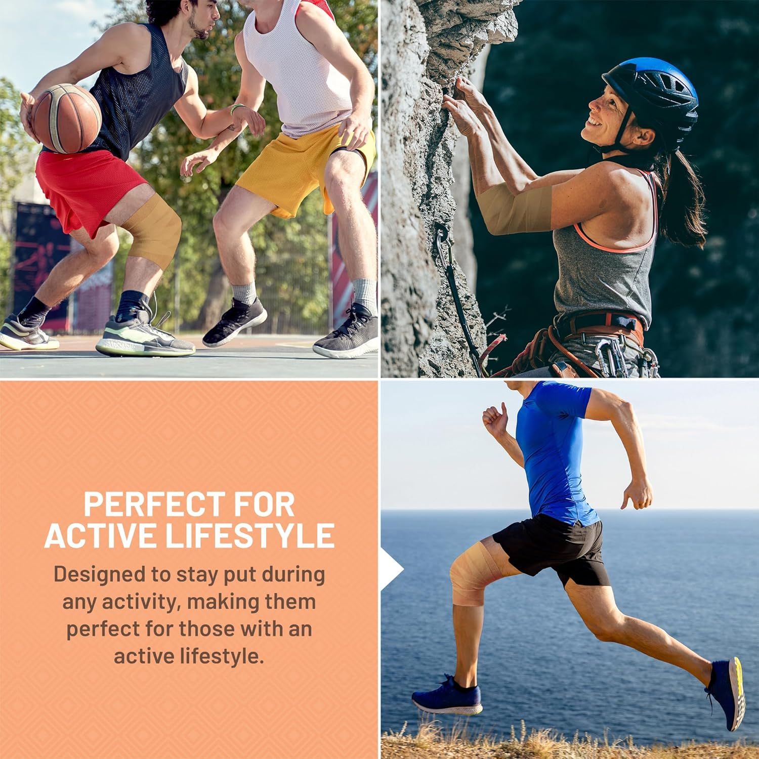 6 Pack, Self Adherent Cohesive Tape - 1" 2" 3" X 5 Yards Combo Pack, (Light Tan Shade) Self Adhesive Bandage Rolls & Sports Athletic Wrap for Ankle, Wrist, Sprains and Swelling - FDA Approved image number 4