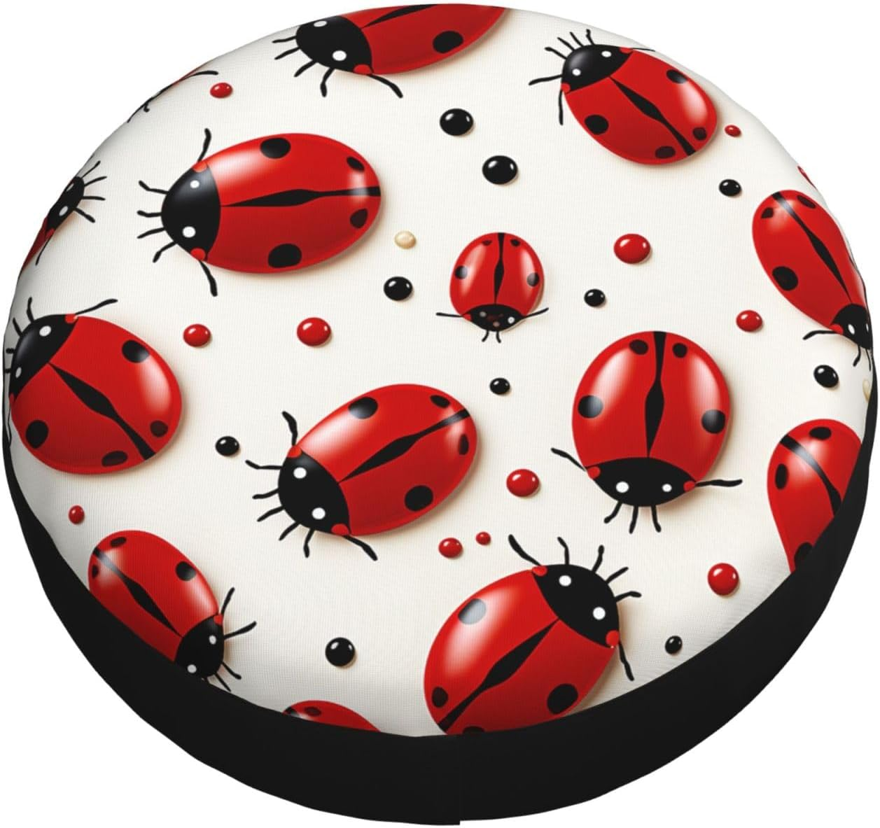 Red Ladybug Spare Tire Cover Weatherproof Automotive Wheel Cover Waterproof Dust-Proof Tire Protectors Travel Trailer Camper Tire Covers Universal 16 Inch image number 1