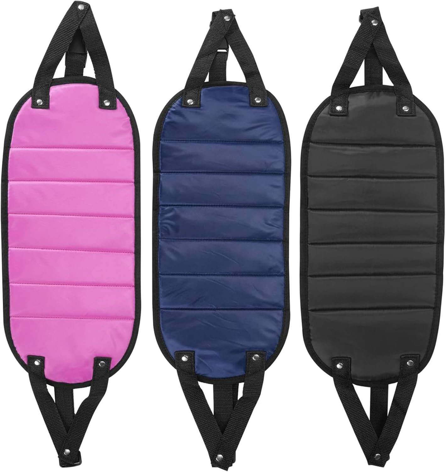 Yeanifeana Portable Airplane Foot Rest for Travel - Adjustable Height Flight Footrest with Carry-On Strap, Ergonomic Foot Hammock Travel Accessories (Pink) - Black image number 4