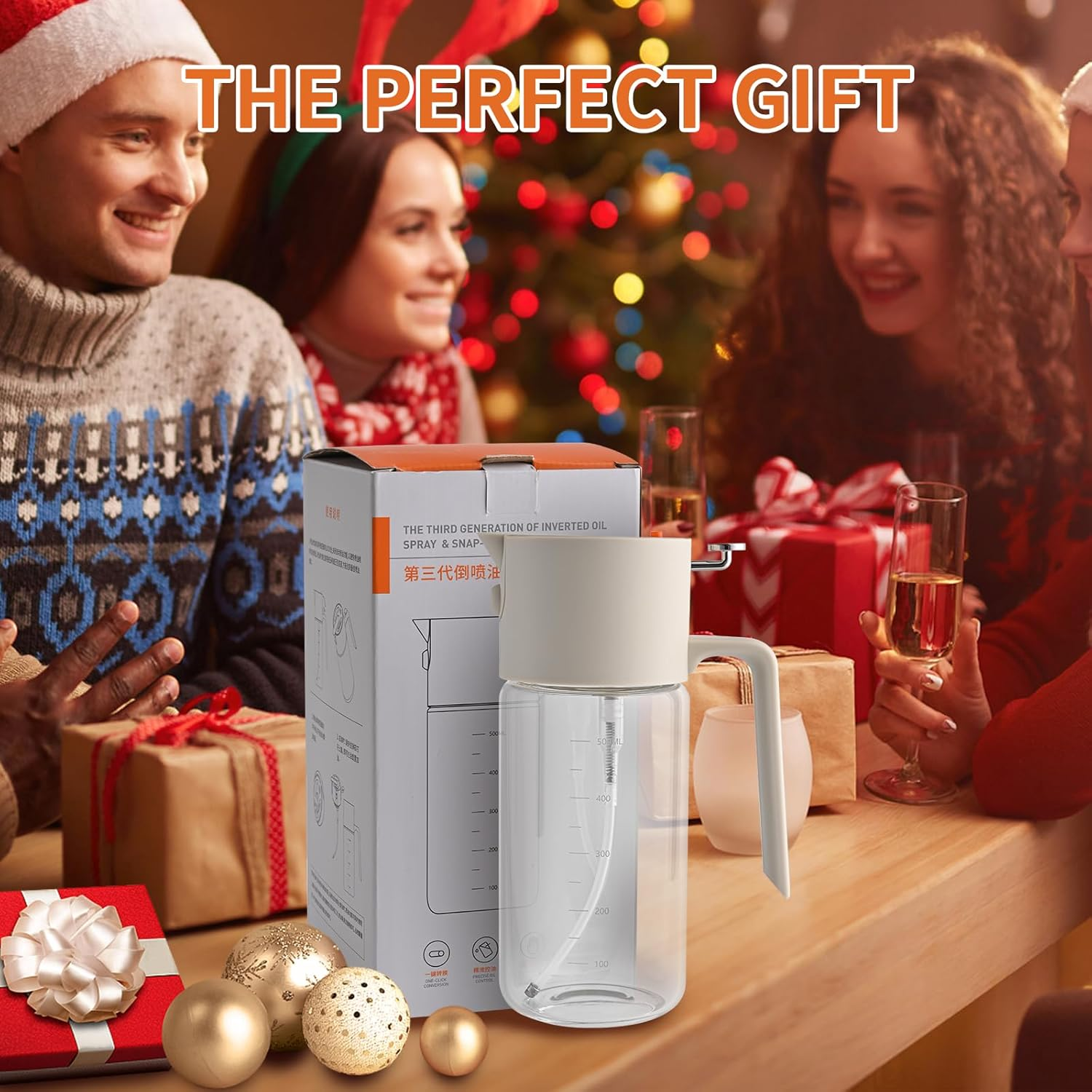 RAXCO 18Oz/550Ml Oil Spray Bottle,2 in 1 Olive Oil Dispenser,Glass Oil Bottle Kitchen Tool for Air Fryer and Salad, BBQ Accessories image number 2