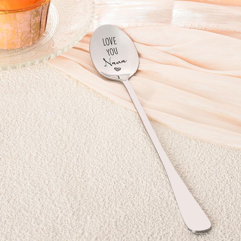 Mothers Day Gifts for Grandma Nana Spoon Gifts from Granddaughter Grandson Birthday Gifts for Grandma Grandmother Coffee Tea Lovers Gifts for Women Nana Gifts for Grandma Spoons image number 4