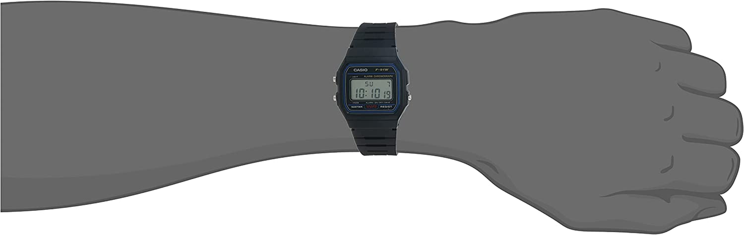 CASIO Unisex Adult'S F91W-1 Digital Watch, Black image number 1