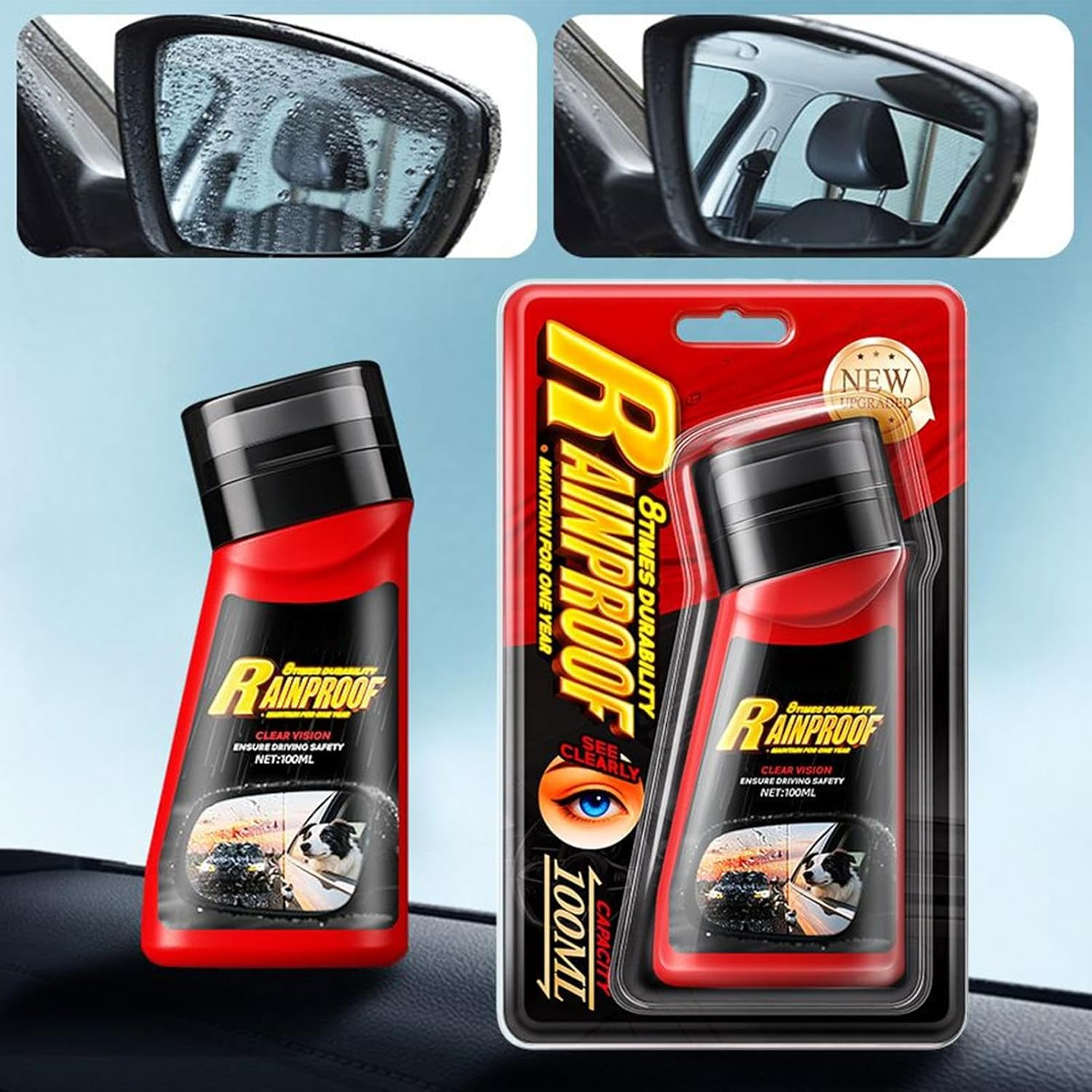 Automotive Oil Film Cleaning Brush - Rainproof Windscreen Cleaner | Window Anti-Fog Rainproof Windshield Glass Cleaner for Car Detailing Long Road Trips Rainy Driving Morning Sedan image number 2