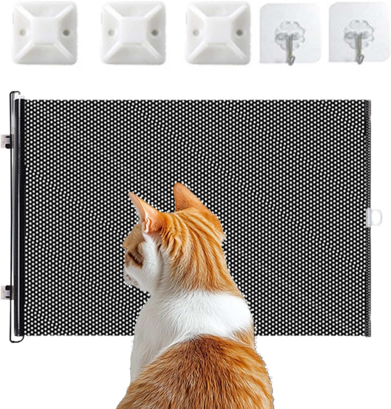 Retractable Dog Gates - Retractable Baby Gates,Suction Cup Foldable Fence Portable Adjustable Anti-Jump 19.69X49.21In Child-Proof for Living Room Nursery Deck Bedroom image number 1