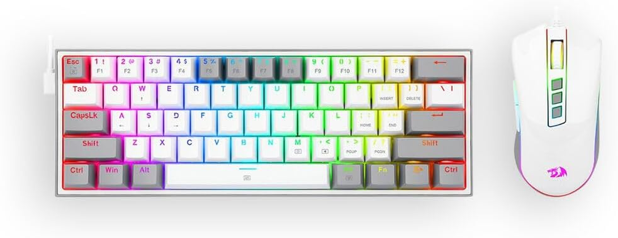 Redragon - RD-S131 Wired Combo Wired 60% Mechanical Keyboard + Wired Gaming Mouse Max 12400DPI Combo Red Mechanical Switches - Full Key Anti-Ghosting - RGB Backlighting image number 5
