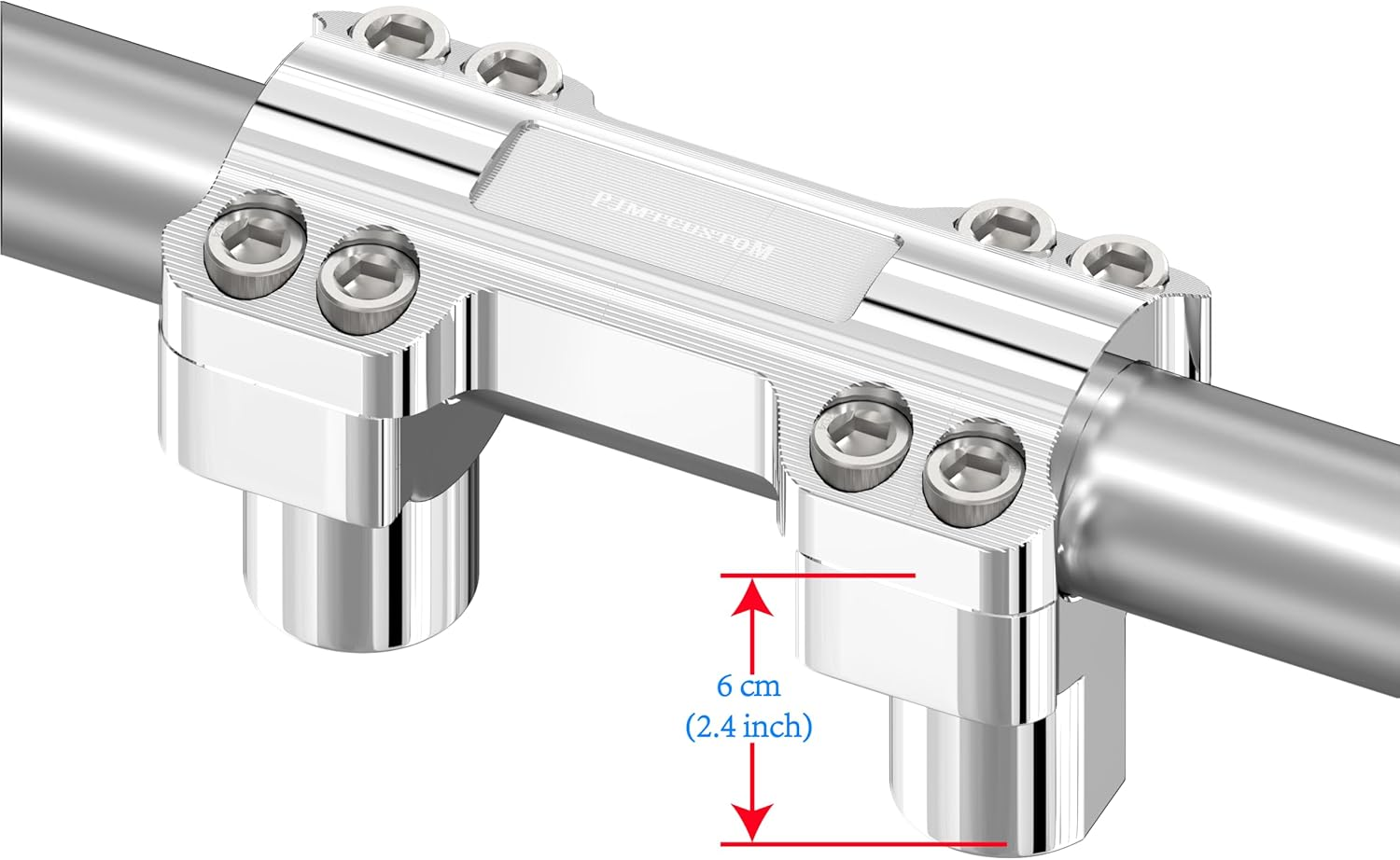 Chrome 1 1/4 Handlebar Risers with Clamping Cover Fits for Harley Davidson Softail Dyna FLS FXD Road King Tourings with 1.25" Knurl Center (Chrome) image number 6