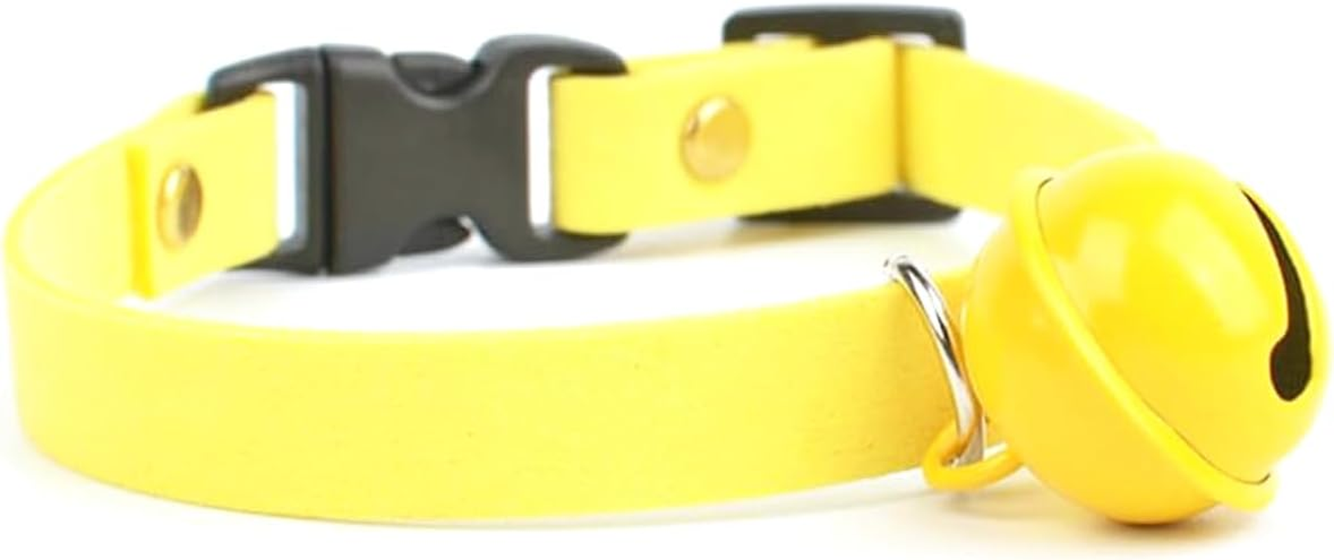 Breakaway Cat Collar Strip Bell，Safety Quick Release Cat Collars,Double Velvet with Bell, S-Size -20 Cm (Fit within 3 Kg) for Cats Puppy（Yellow） image number 3