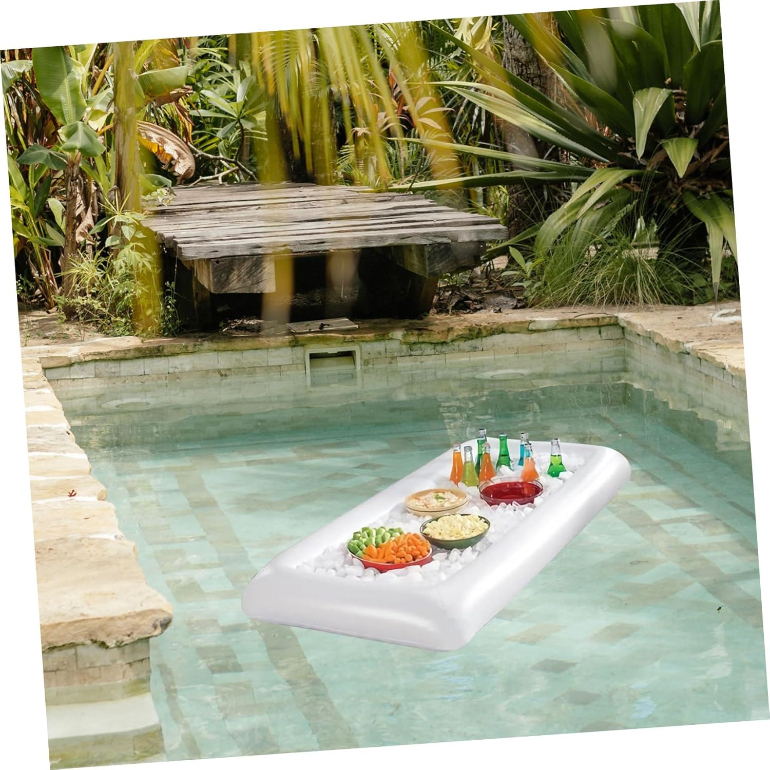 KOMBIUDA 3Pcs Inflatable Floating Salad Plate Pool Party Supplies Swimming Pool Drink Holder for Water Party Decoration image number 4