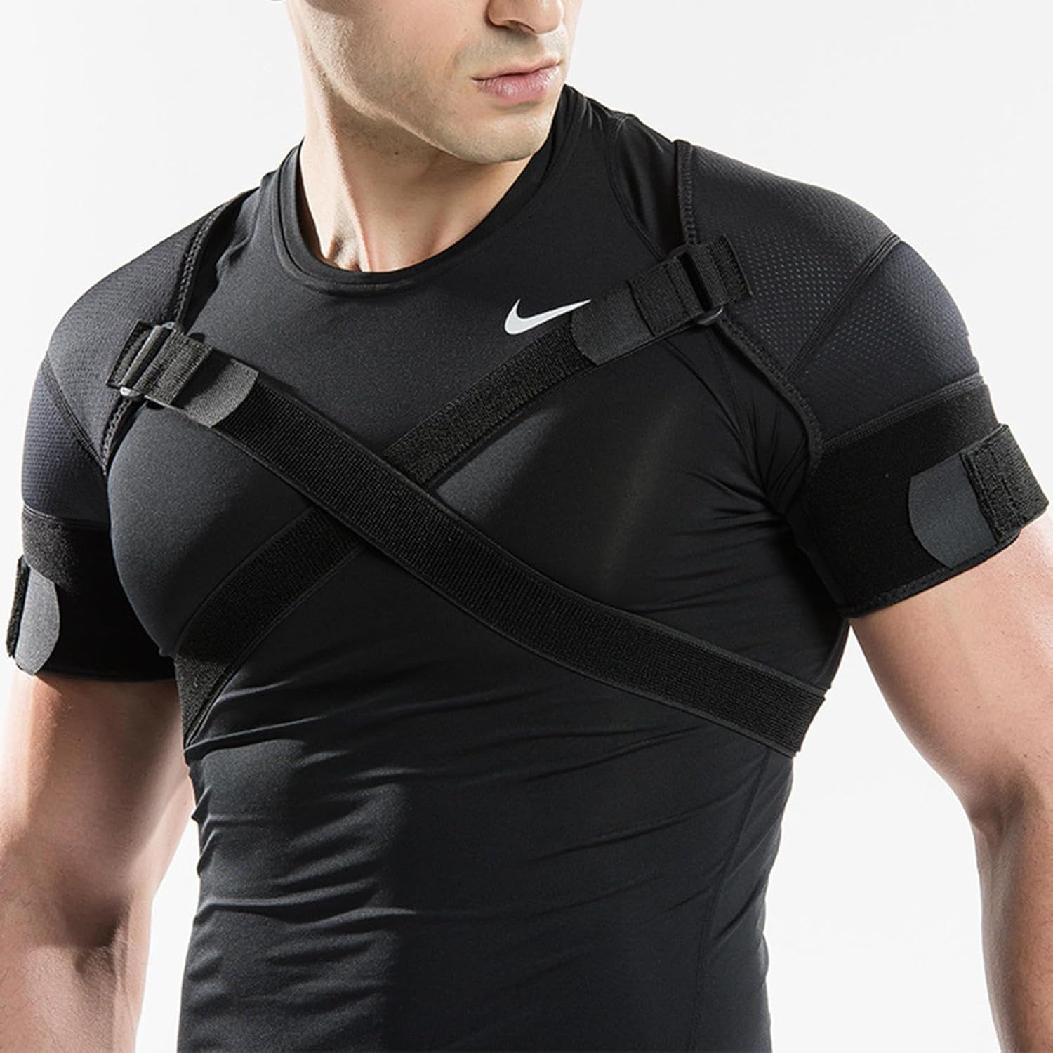 Shoulder Brace Adjustable Men Women,Shoulder Support Brace，Shoulder Support Brace for Both Shoulders, Shoulder Support Double Bandage Crossover Straps for Pain Relief & Injury Preventio image number 3