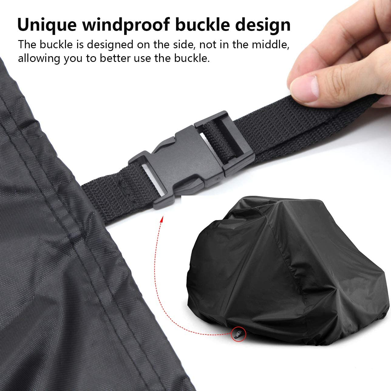 Zero-Turn Mower Cover, Universal Fit 600D Polyester Oxford, Weatherpoof UV with Windproof Buckle, Drawstring, Tractor Cover up to 60" Lawn Mower Decks for Greenworks, EGO, Craftsman, Husqvarna, Honda image number 1