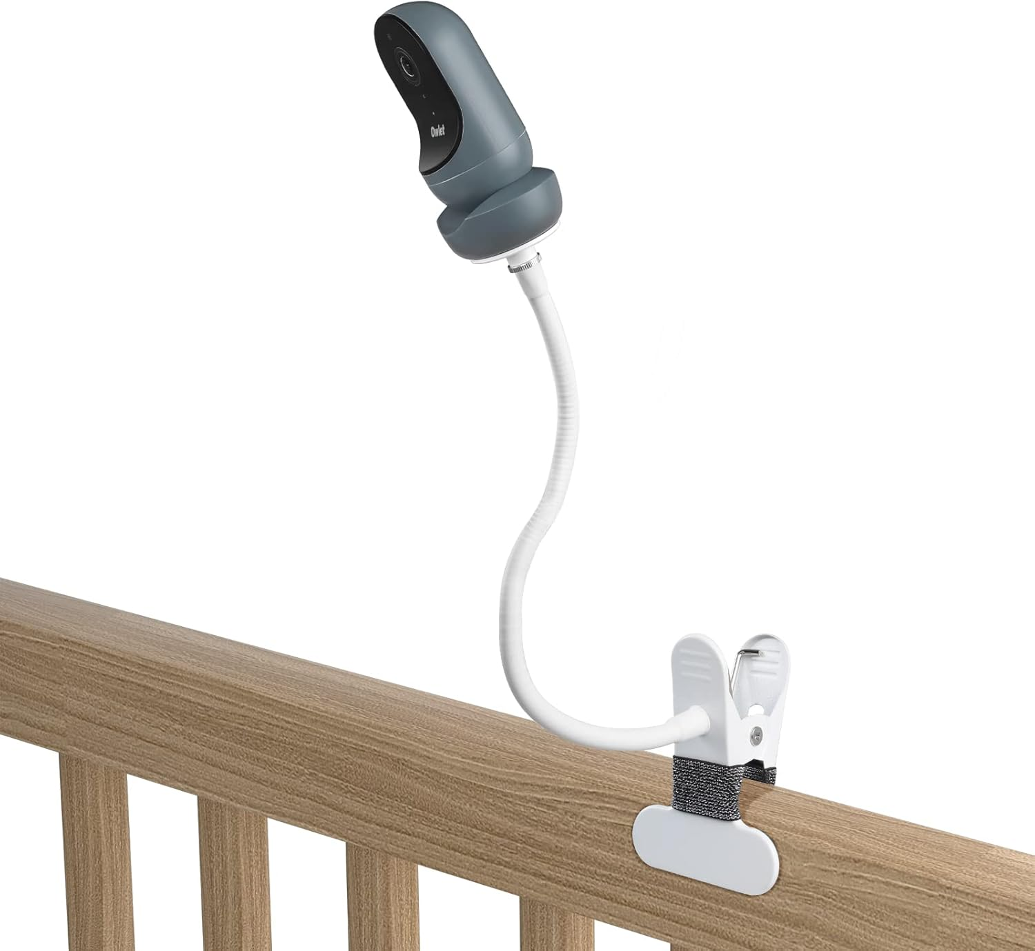 HOLACA Flexible Twist Mount for Owlet Cam 2 and Owlet Cam Baby Monitor Camera Stand with 1/4 Threaded Hole and Adjustable 360 Degree Mount for Crib Nursery(With Base Connect)