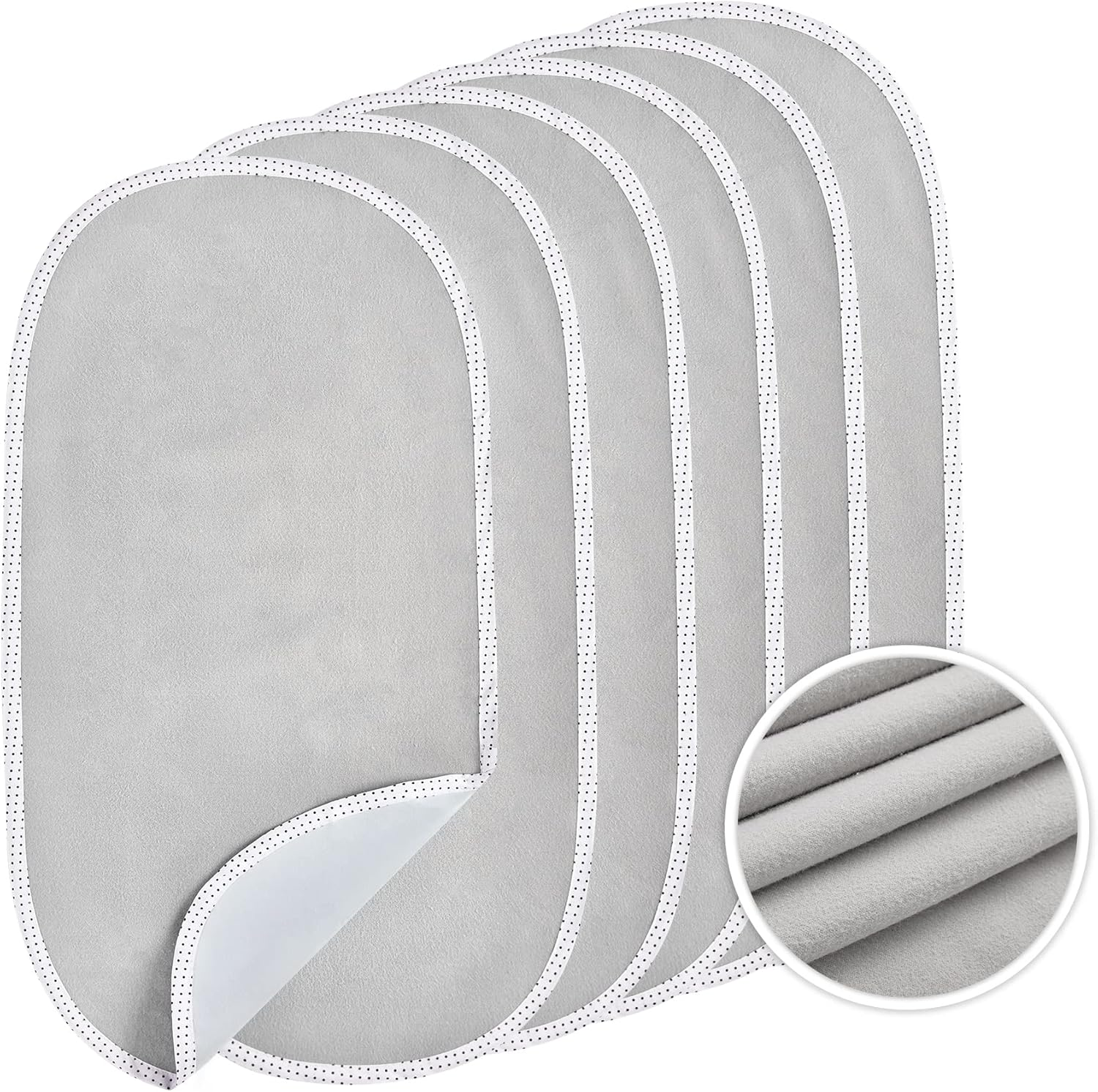 TILLYOU TPU Flannel Waterproof Changing Pad Liner and Covers Diaper Changing Pads for Baby Size 11.5X23 6 Count